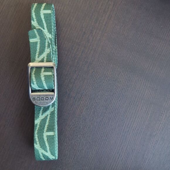 Woods Green patterned canvas belt one size NWOT - Picture 3 of 4
